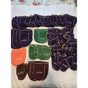 Lot Of 62 Crown Royal Bags Various Sizes and Colors